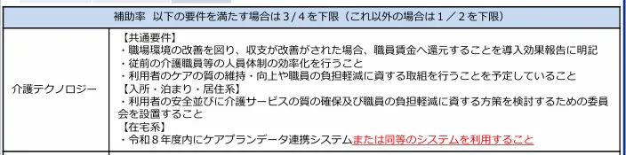厚生労働省「令和8年度予算案の概要(老健局)の参考資料」より介護テクノロジー導入支援事業の「介護テクノロジー」の補助率